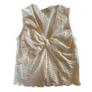 ***SOLD Madewell, Popcorn-Knit Twist-Front Sleeveless Top Sz. M